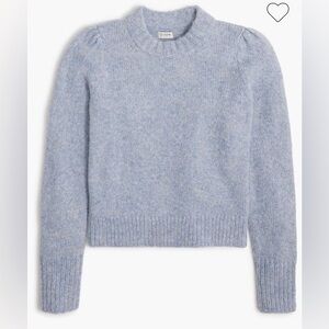 J. Crew Factory Heather Frosted Gray Fuzzy Puff-sleeve Sweater NWT Sz 2X